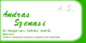 andras szenasi business card