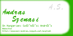 andras szenasi business card